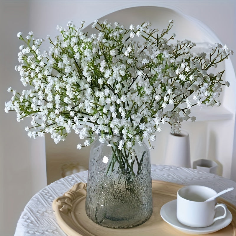 21pcs Premium Artificial Babys Breath Flowers Bouquet - Real Touch, Oxidation Resistant, Long-Lasting, And Easy to Arrange - Perfect for Home, Office, Wedding, Birthday, And Holiday Decorations