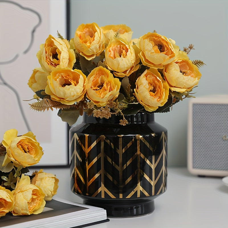Boho Chic Artificial Peony Bouquet - Perfect for Weddings, Home &amp; Kitchen Decor | Ideal for St. Patrick&