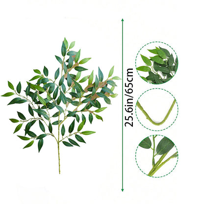 6pcs 25.6" Italian Ruscus Artificial Greenery Stems - Perfect for DIY Wedding Decor, Bouquets &amp; Table Centerpieces