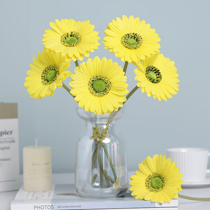 6pcs MOHUAGE Artificial Sunflower Bouquet - Real Touch Plastic Flowers for Home Decor, Garden Style, Perfect for Christmas, Thanksgiving, Valentine&