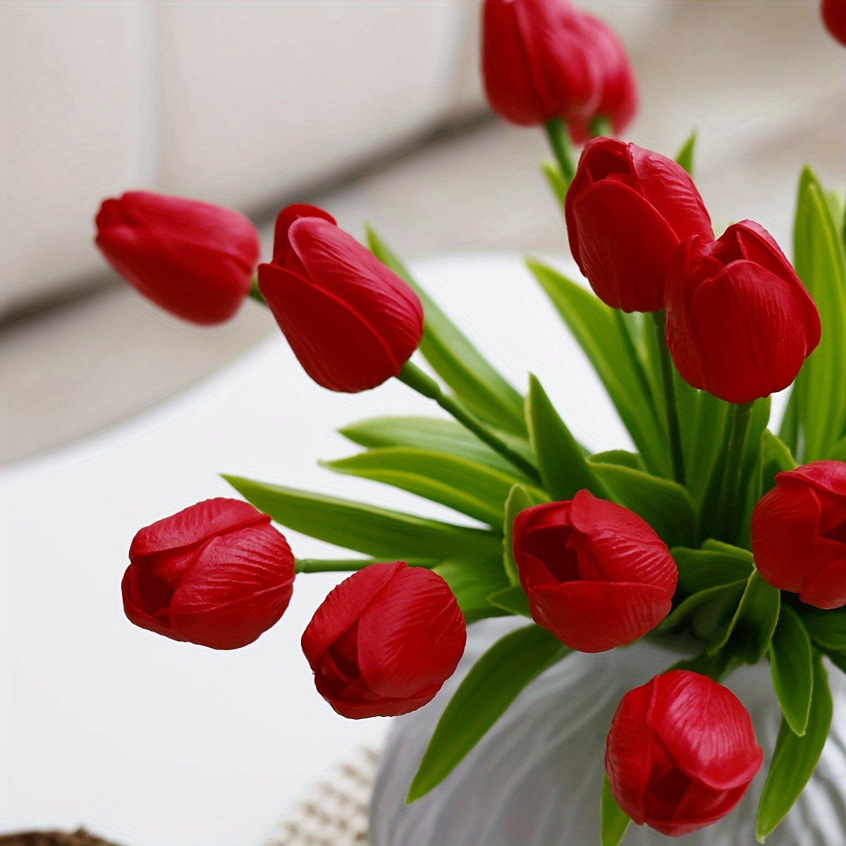 9/18psc, MiriPU Tulip Artificial Flowers, Fake Tulips, Realistic PU Tulips, Spring Wedding Bouquet Center Flower Arrangement, Table Decoration