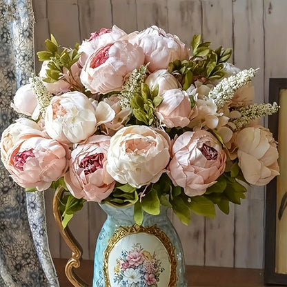 Elegant 2pcs Champagne Peony Silk Flowers - Perfect for DIY Crafts, Bridal Bouquets &amp; Home Decor | Versatile for Any Room &amp; Holiday