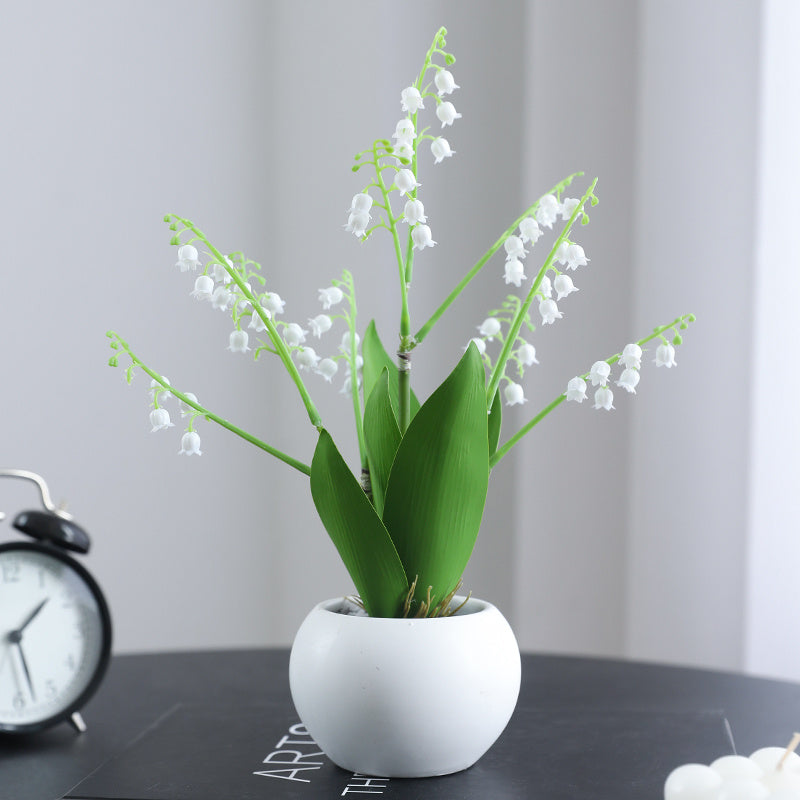 Elegant 11.8&quot; Artificial Lily of the Valley Potted Plant - Perfect for Home, Garden, Wedding &amp; Party Decor | Ideal Spring Centerpiece &amp; Outdoor Patio Accent