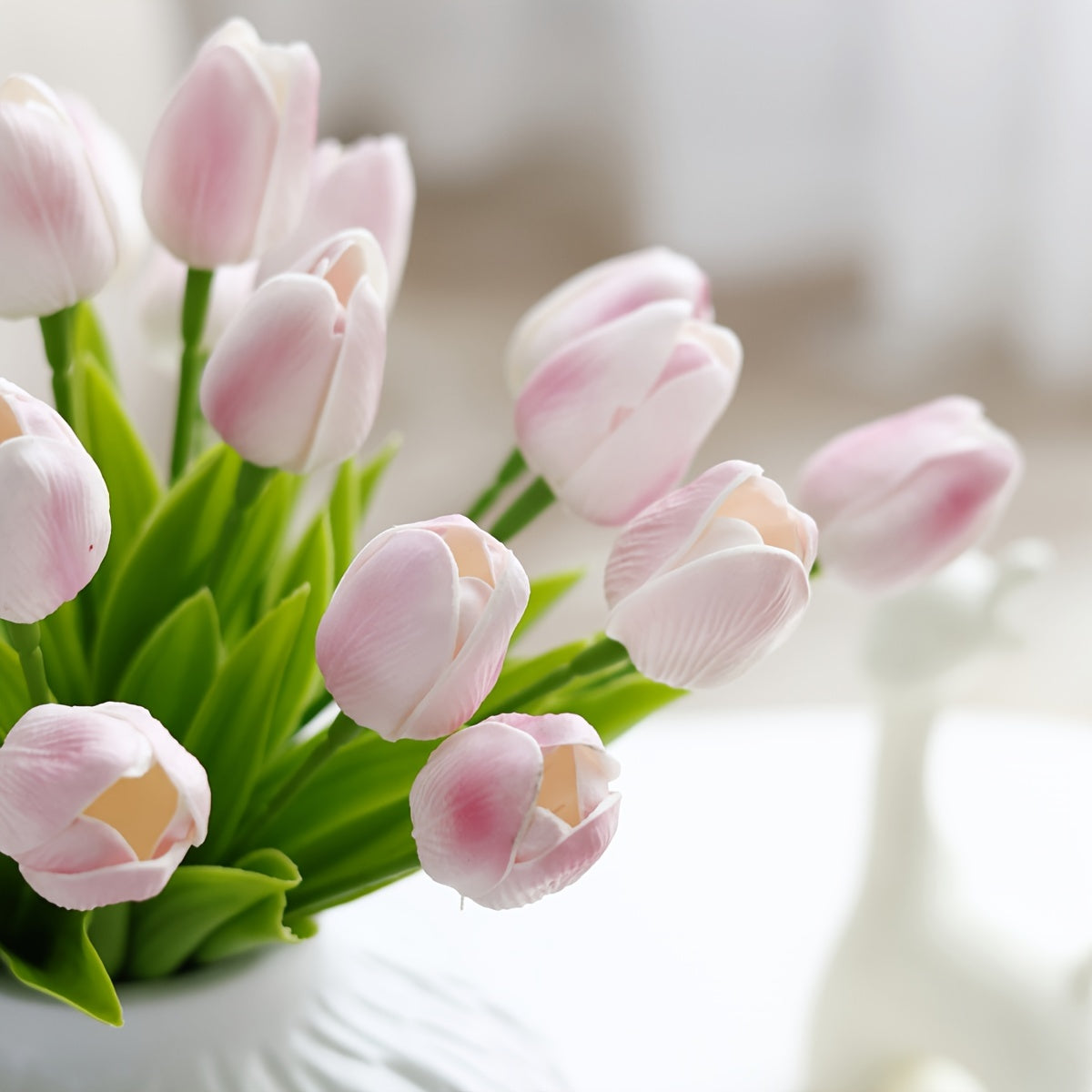 9/18psc, MiriPU Tulip Artificial Flowers, Fake Tulips, Realistic PU Tulips, Spring Wedding Bouquet Center Flower Arrangement, Table Decoration
