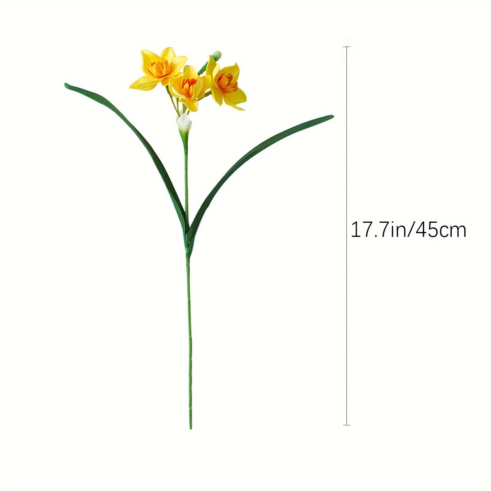5pcs Elegant Daffodil Artificial Flowers - Beautiful Spring Decorations for Home, Bedroom, Garden - 17.7in/45cm Tall, Perfect for Valentine&