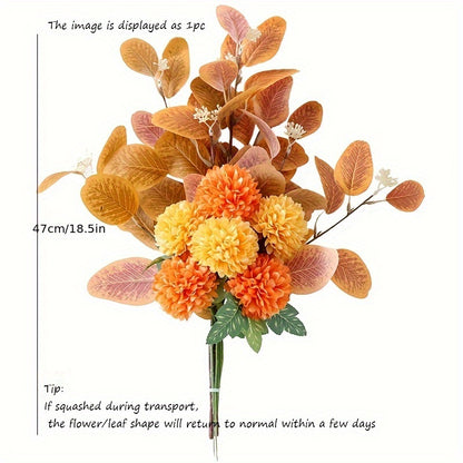 Boho Chic Artificial Eucalyptus &amp; Chrysanthemum Bouquet - Perfect for Home Decor, Weddings, Birthdays &amp; Holidays