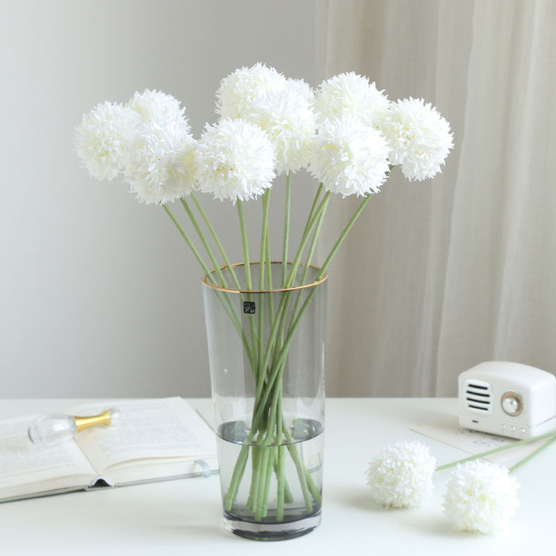 6pcs Boho Style Artificial Chrysanthemum Ball Hydrangea - Silk Fake Flower Plant Arrangement for Wedding Bouquet, Home, Kitchen, Garden, Party Table, Floral Centerpiece DIY - Plastic, Antioxidant, Ideal for Christmas, Thanksgiving, Valentine&