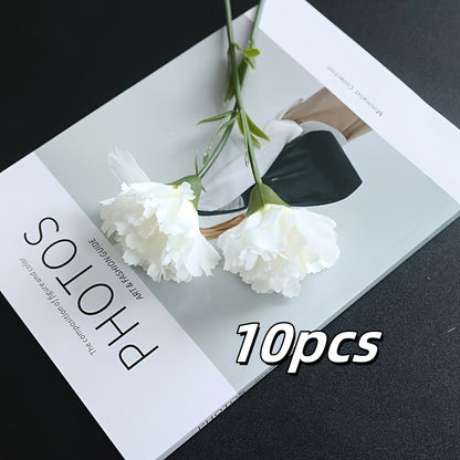 6/10pcs, Artificial Mini Single Branch Carnations, Real Touch Artificial Flowers, Family Room Office Decoration, Floral Arrangement Artificial Center, Outdoor Garden Patio Decoration, Wedding Birthday Bride Shower