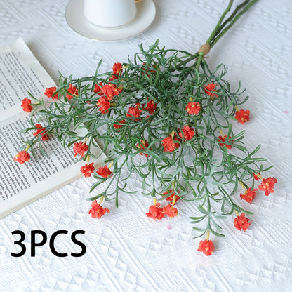 Boho Style Artificial Flower Swags, 3 Branches Plastic Gypsophila &amp; Cherry Blossom Bundle - Faux Silk Flower Bunch for Wedding, Bachelorette, Restaurant &amp; Home Decor - Ideal for Christmas, Valentine&
