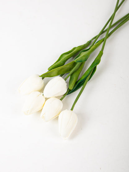 5pcs/18pcs/27pcs, 13.8in/35cm, Artificial Flowers, Modern Romantic Artificial Tulips, Artificial PU Tulips, Real Touch Tulips, Soft Textured Spring Flowers For Home Decor, Simple Decoration Faux Tulips, Mother&