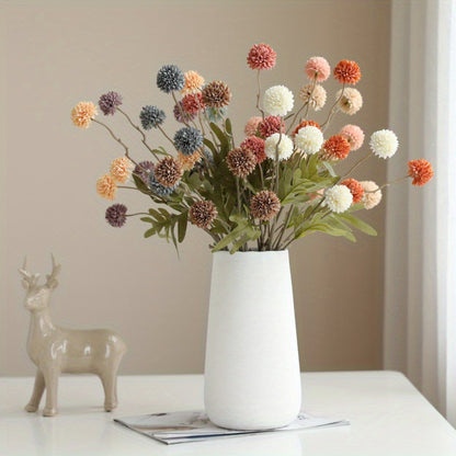 6pcs Autumn Dandelion Artificial Flowers Set - Faux Chrysanthemum Balls for Thanksgiving, Halloween &amp; Harvest Decor | Versatile Home &amp; Wedding Accents