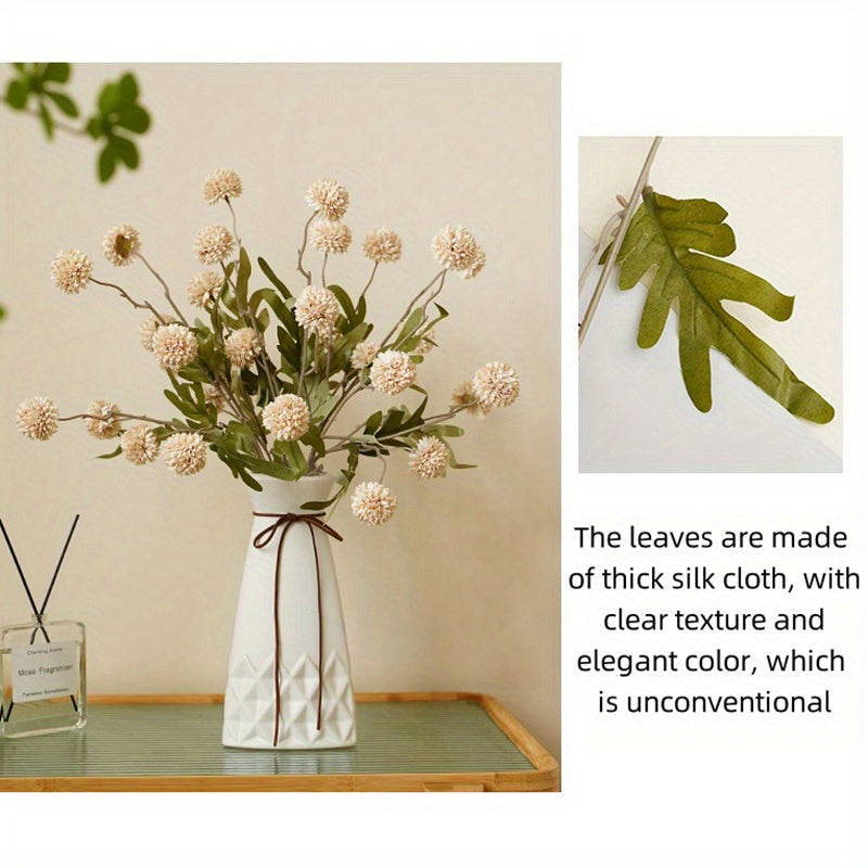6pcs Autumn Dandelion Artificial Flowers Set - Faux Chrysanthemum Balls for Thanksgiving, Halloween &amp; Harvest Decor | Versatile Home &amp; Wedding Accents