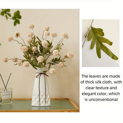 6pcs Autumn Dandelion Artificial Flowers Set - Faux Chrysanthemum Balls for Thanksgiving, Halloween &amp; Harvest Decor | Versatile Home &amp; Wedding Accents