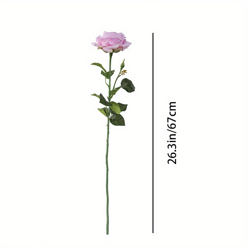 1pc, artificial roses, touch artificial bouquets, wedding decoration bridal bouquets, living room table decoration flower arrangement fake roses, home dining table centerpieces, winter Christmas table decorations, beauty salon decorations