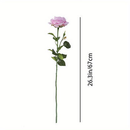 1pc, artificial roses, touch artificial bouquets, wedding decoration bridal bouquets, living room table decoration flower arrangement fake roses, home dining table centerpieces, winter Christmas table decorations, beauty salon decorations