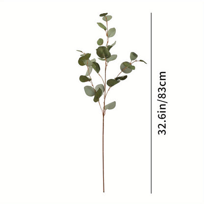 1pc, Artificial Plants Eucalyptusstems Eucalyptus Leaf Spray in Green Greenery Stems Silk Plastic Plants Floral for Home Party Wedding Decoration, Eucalyptus Stems, Faux Eucalyptus Stems, Eucalyptus Decor