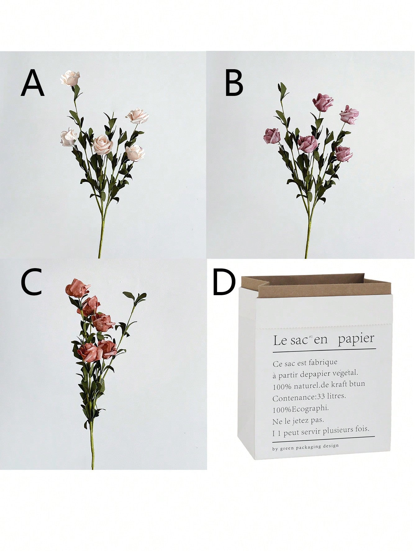 3sets/5sets, 18.8in/48cm, 5 Flowers Per Stem, Artificial Foam Rose With Stem, DIY Wedding Bouquet Bridal Centerpiece Decor Party Tabletop Home Decorations (OPP Bag Packaging)