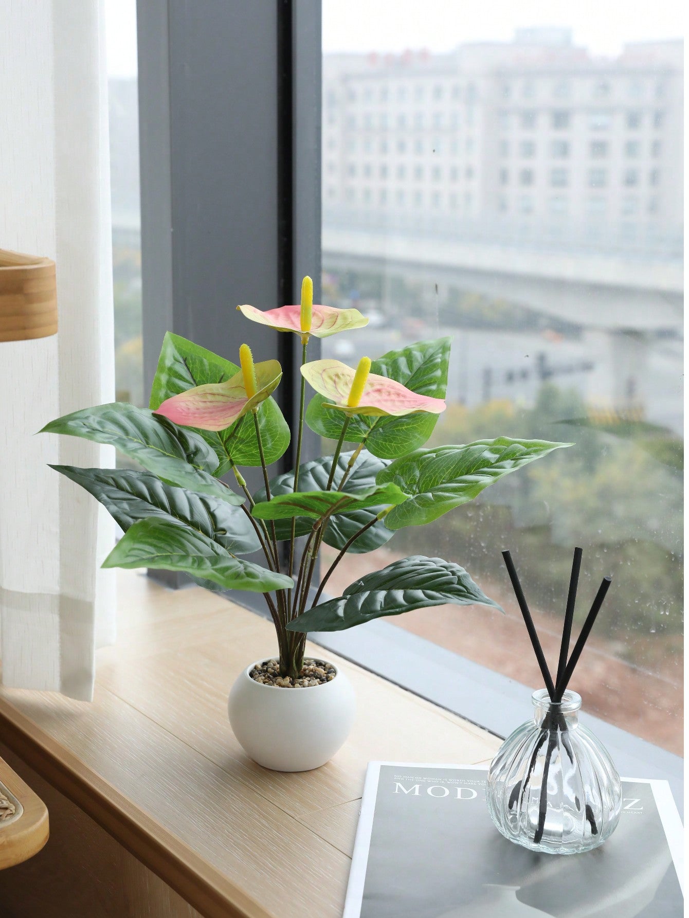 88.9inch,Anthurium Artificial Flowers Nearly Natural