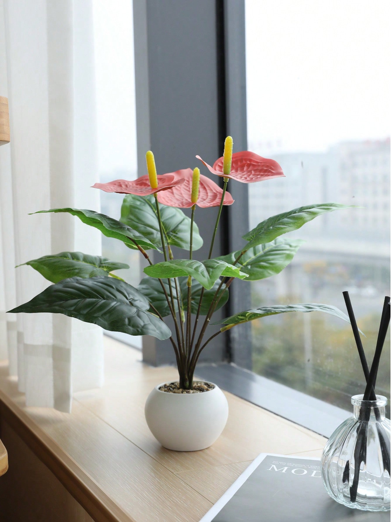 88.9inch,Anthurium Artificial Flowers Nearly Natural