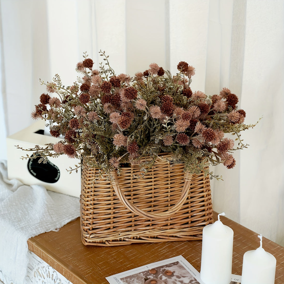 Classic Style Artificial Dandelion Flower Swags, 5 Bunches High-Quality Plastic Floral Decor - Versatile Centerpieces for Wedding, Bridal, Engagement, Birthday, Anniversary - Fits Autumn Halloween, Winter Christmas, Easter, Thanksgiving, Father&