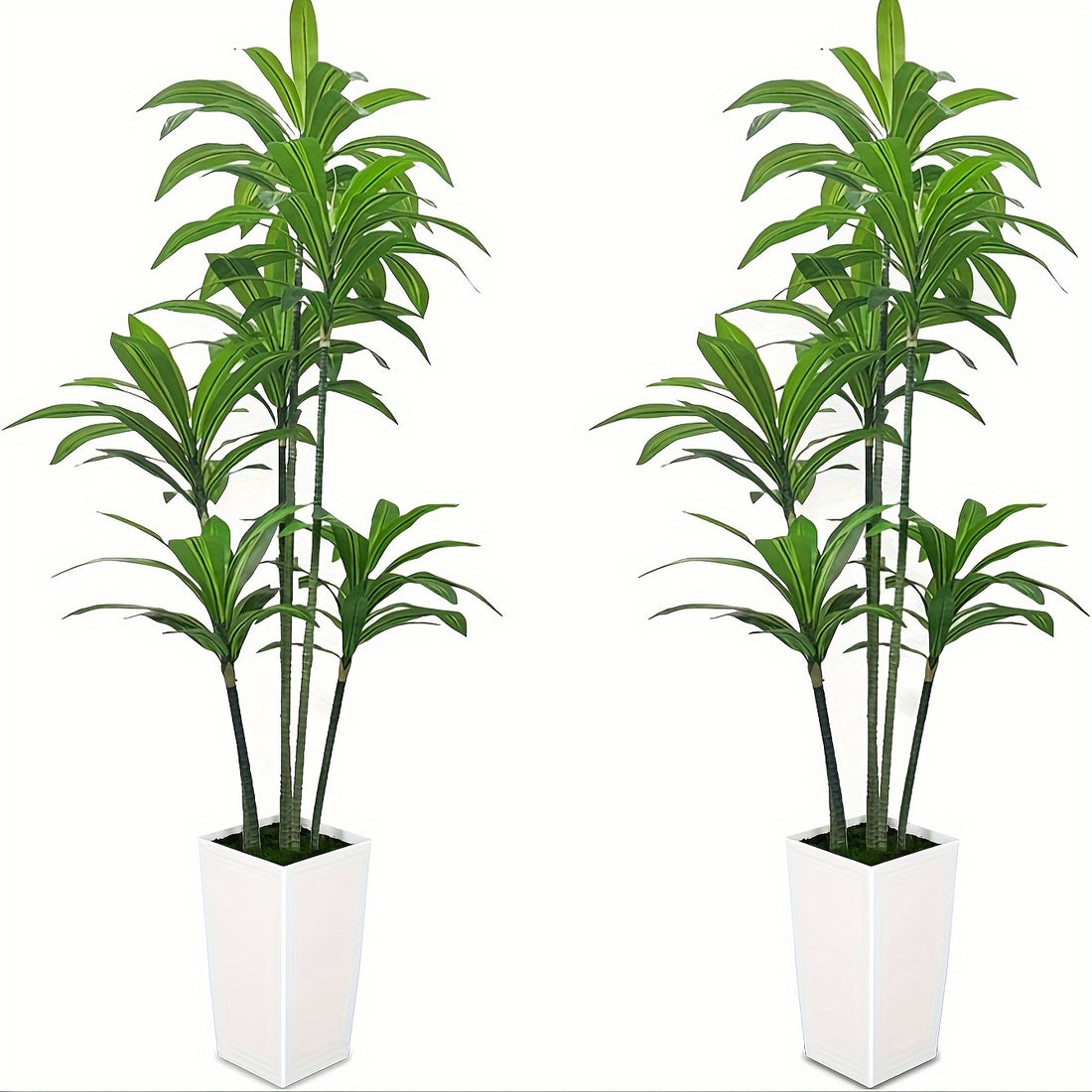 5ft White Planter Artificial Dracaena - Realistic Silk Imitation of Tropical Plant, Suitable for Home Office, Living Room Decor - Seasonal Plastic Artificial Tree, Perfect for Various Room Types - Ideal for New Year, Birthday, Housewarming, Anniversary, B