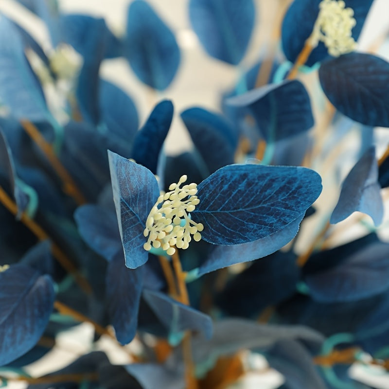 8pcs Artificial Eucalyptus Leaf Bouquet with Fruits - Plastic Fake Flower Arrangement for Home Decor, Tabletop Display, No Container - Perfect for Christmas, Thanksgiving, Valentine&