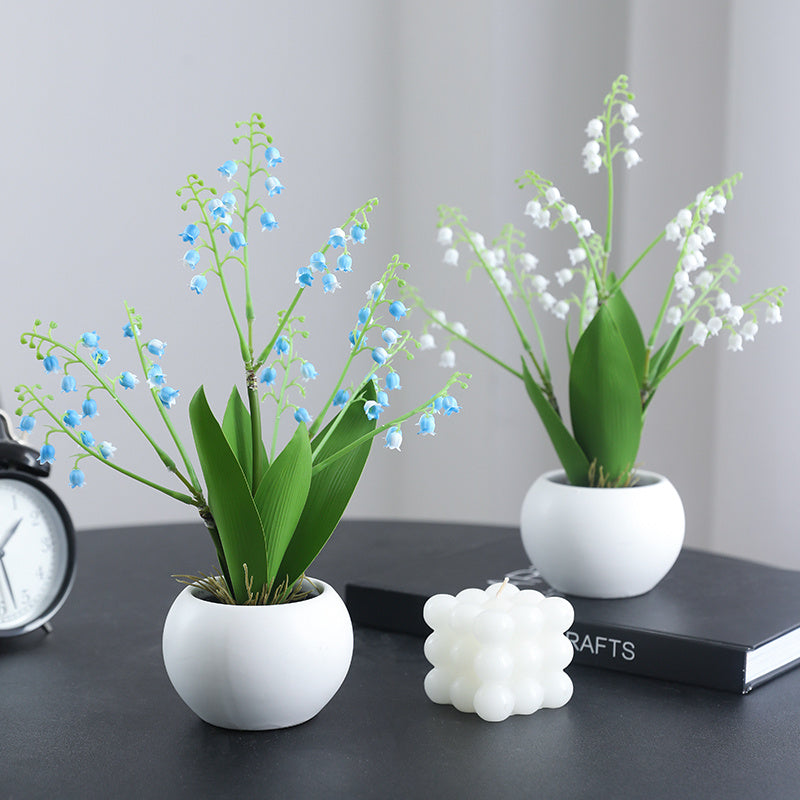 Elegant 11.8&quot; Artificial Lily of the Valley Potted Plant - Perfect for Home, Garden, Wedding &amp; Party Decor | Ideal Spring Centerpiece &amp; Outdoor Patio Accent