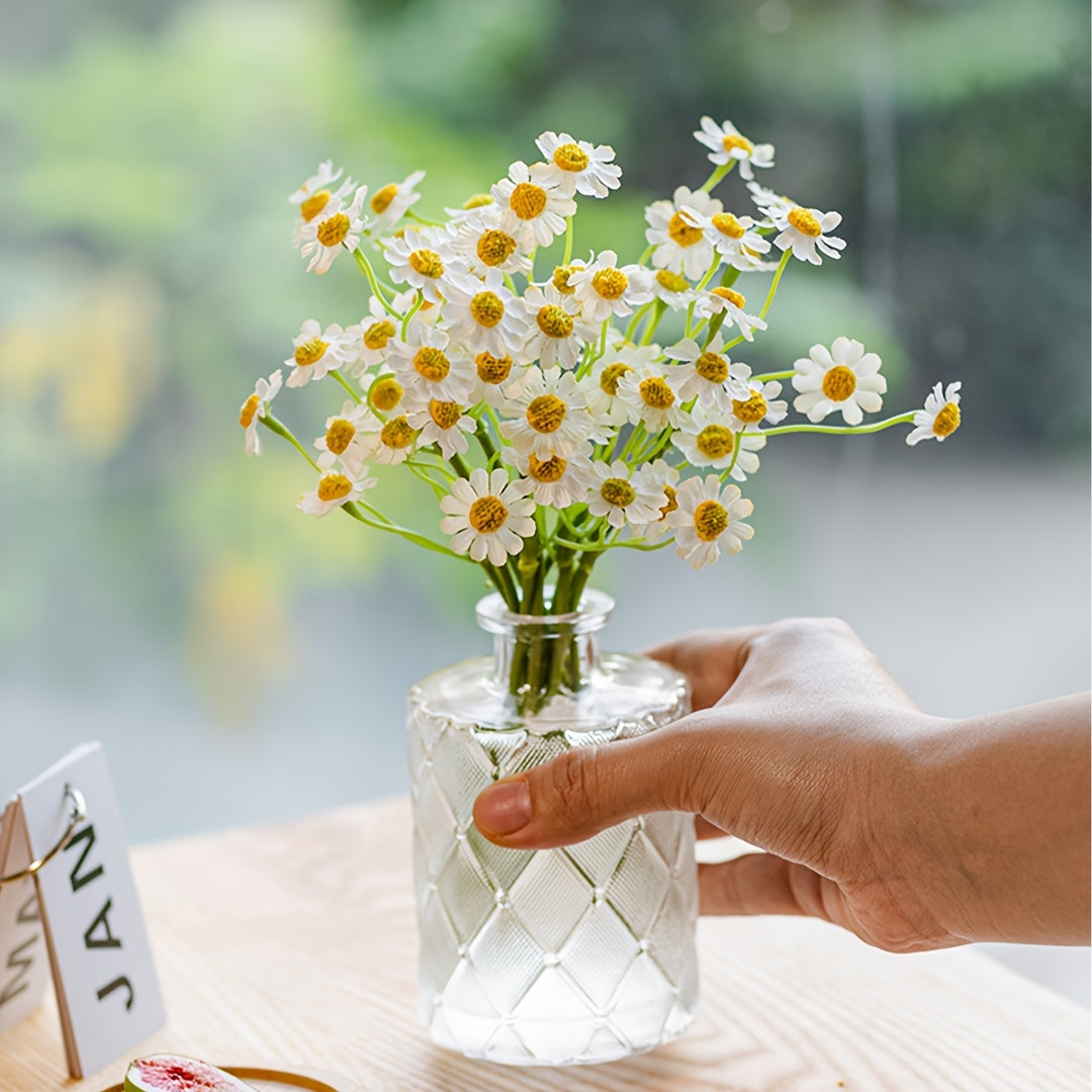 6pcs Classic Artificial Daisy Flowers Bouquet, Plastic Floral Decor for Wedding, Birthday, Bridal Shower, Thanksgiving, Spring, Halloween, Christmas, Home, Table, Cafe, Photo Props