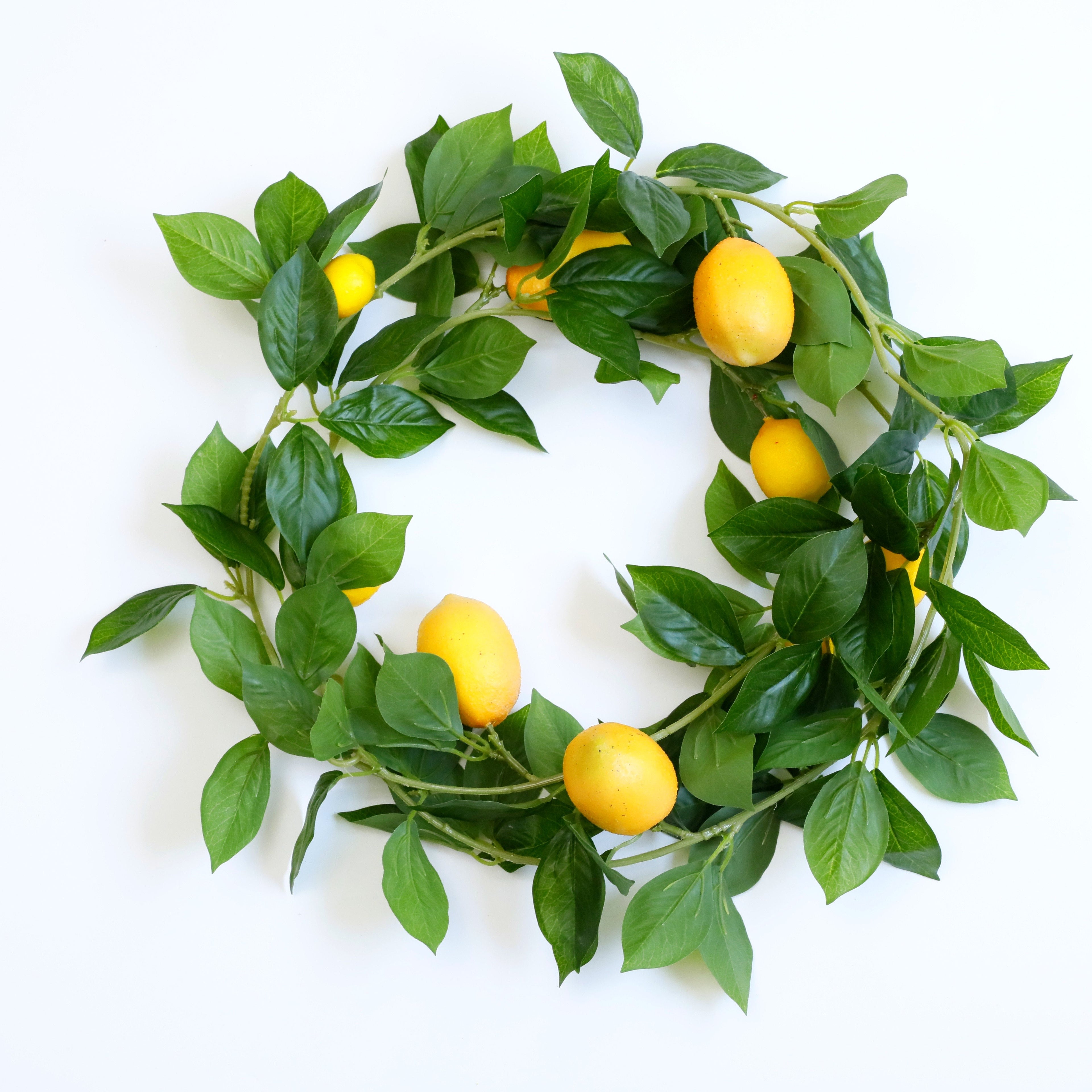 1pc, Artificial Lemon Garland, 70.87In,Spring Greenery Garland with Lemons And Green Eucalyptus Leaves, Artificial Lemon Vine Garland Wreath for Front Door Kitchen Party Table Wedding Decor
