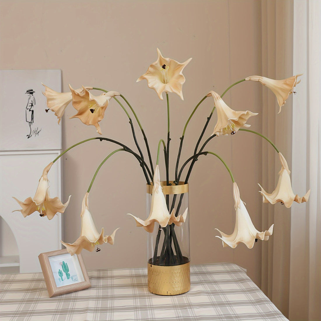 Classic Style Artificial Mandrake Flowers - 5-Piece Set, Dual-Headed Real-Touch Plastic Faux Floral Swag, Decorative Bouquet for Home, Office, Wedding Décor, Versatile for Christmas, Halloween, Father&