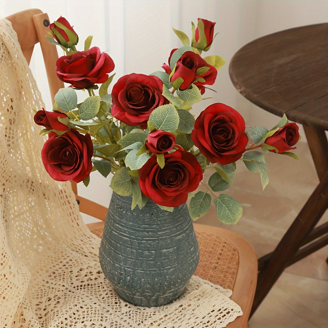 1pc, Artificial Rose Flowers, Exudes The Romantic Fragrance Of The Space, Connects Joy And Affection, And Injects Gorgeous Elegance Into Bedrooms, Living Rooms, Bars, Cafes And Restaurant A Gift That Means Gratitude, Blessing And Eternal Love