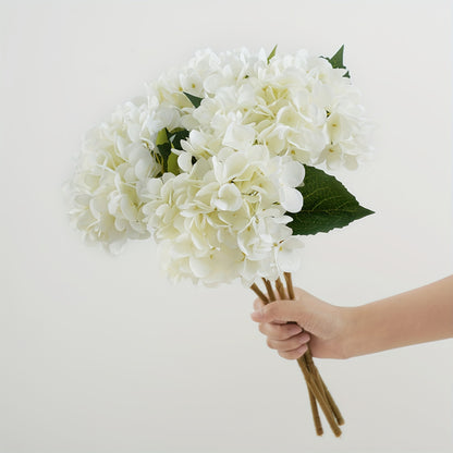4pcs Artificial Hydrangea Flowers with Stems, Fake Flowers for Outdoor Weddings, Offices, Family Gatherings, Living Room, Table Decorations, Home Decoration