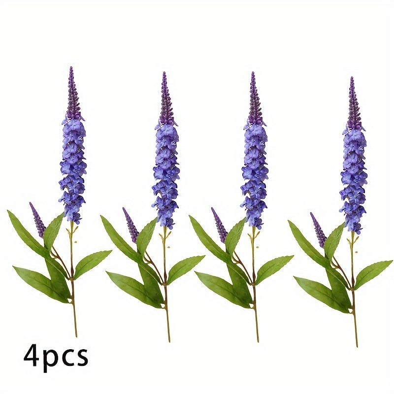 4pcs Boho Chic Artificial Lavender Flowers - Silk Purple Floral Decor for Weddings, Home &amp; Holiday Celebrations, Flower Decorations