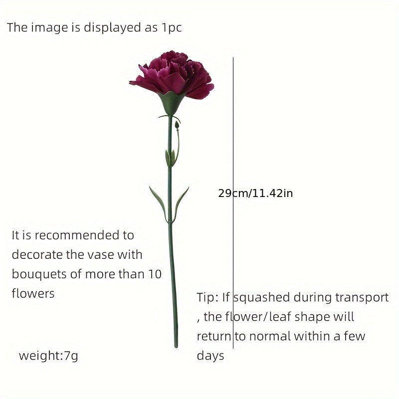 6/10pcs, Artificial Mini Single Branch Carnations, Real Touch Artificial Flowers, Family Room Office Decoration, Floral Arrangement Artificial Center, Outdoor Garden Patio Decoration, Wedding Birthday Bride Shower