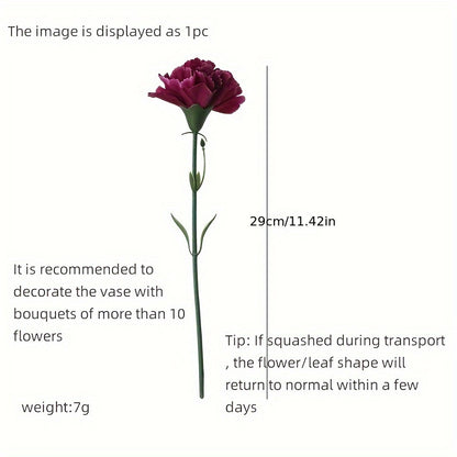 6/10pcs, Artificial Mini Single Branch Carnations, Real Touch Artificial Flowers, Family Room Office Decoration, Floral Arrangement Artificial Center, Outdoor Garden Patio Decoration, Wedding Birthday Bride Shower