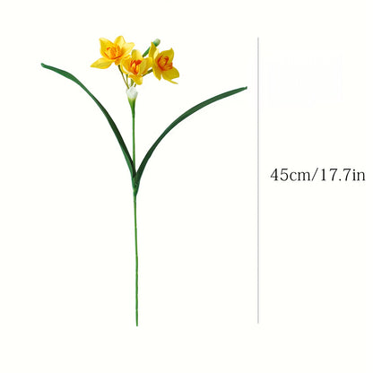 8pcs Lifelike Daffodil Artificial Flowers - Perfect for Home, Wedding &amp; Garden Decor | Ideal for St. Patrick&