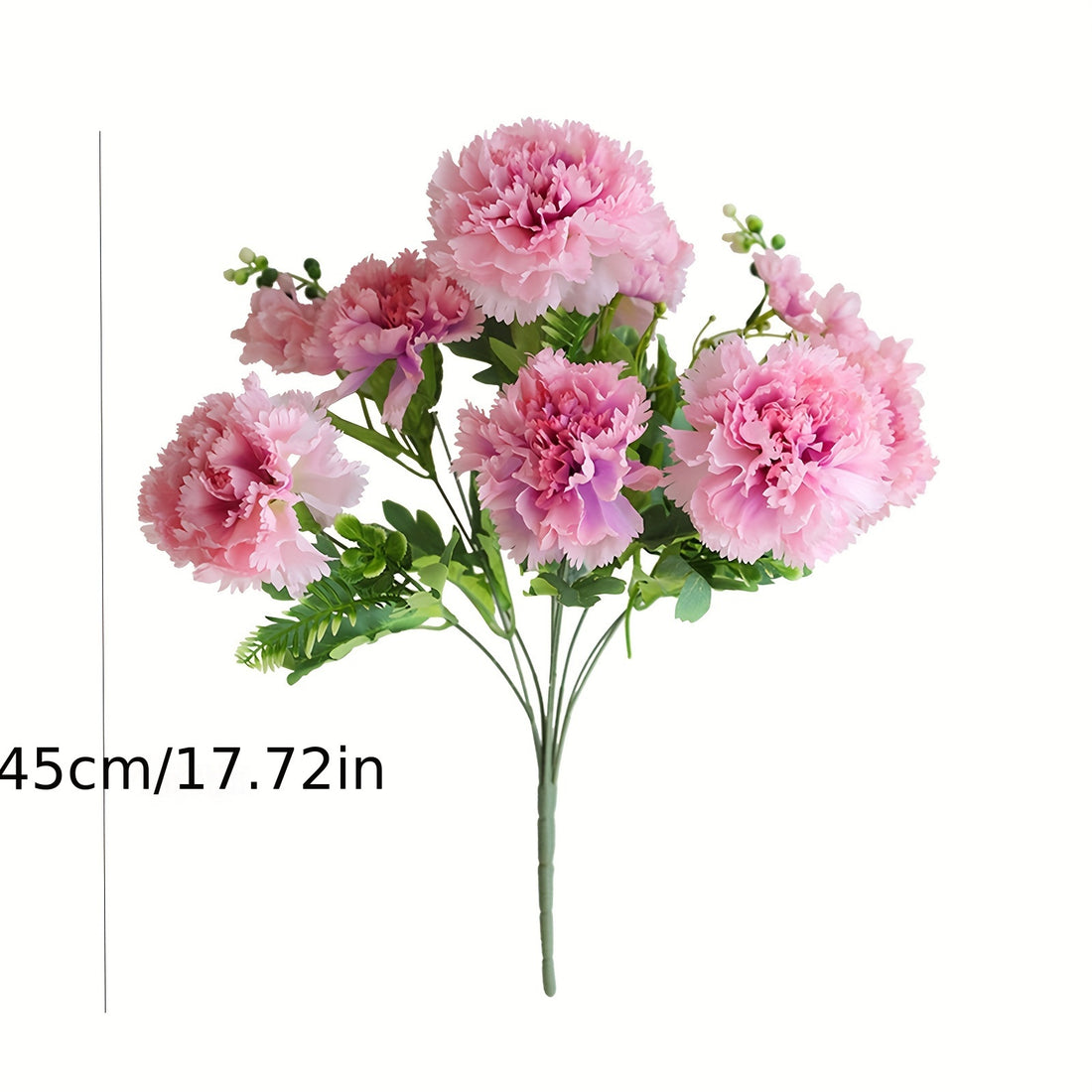 Boho Style Artificial Carnation Flowers with Stems, 10-Head Silk Pink Faux Floral Arrangement for DIY Home, Bridal Wedding, Birthday Party, Desk, Kitchen, Office Decor, Mother&