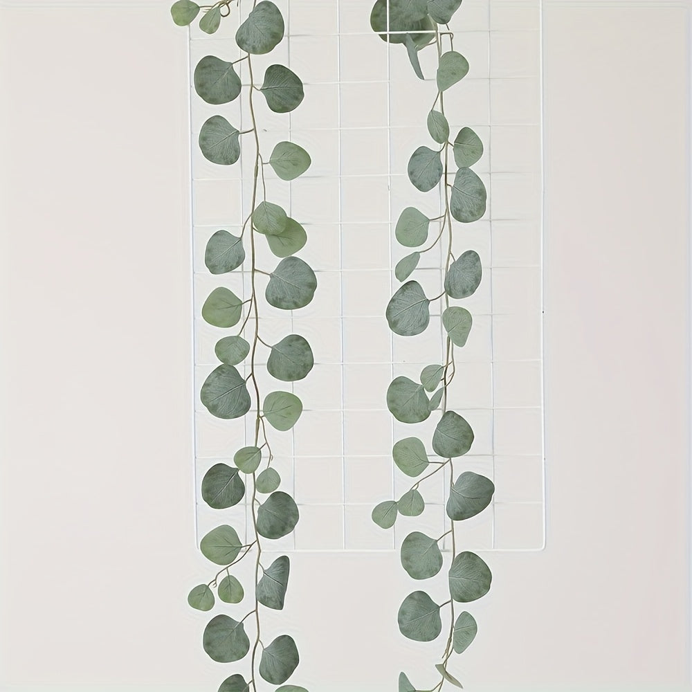 5pcs Art Deco Fabric Eucalyptus Vines - Artificial Hanging Plants for Home, Garden, Wedding, Engagement, Seasonal Decor - Versatile Faux Greenery for Christmas, Thanksgiving, Valentine&
