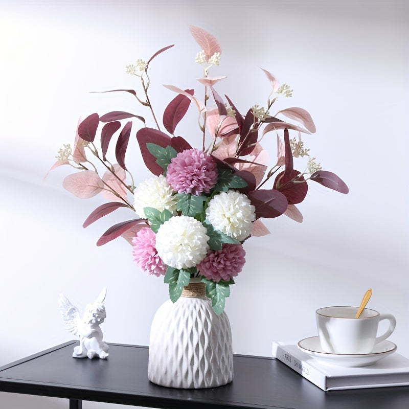 Boho Chic Artificial Eucalyptus &amp; Chrysanthemum Bouquet - Perfect for Home Decor, Weddings, Birthdays &amp; Holidays