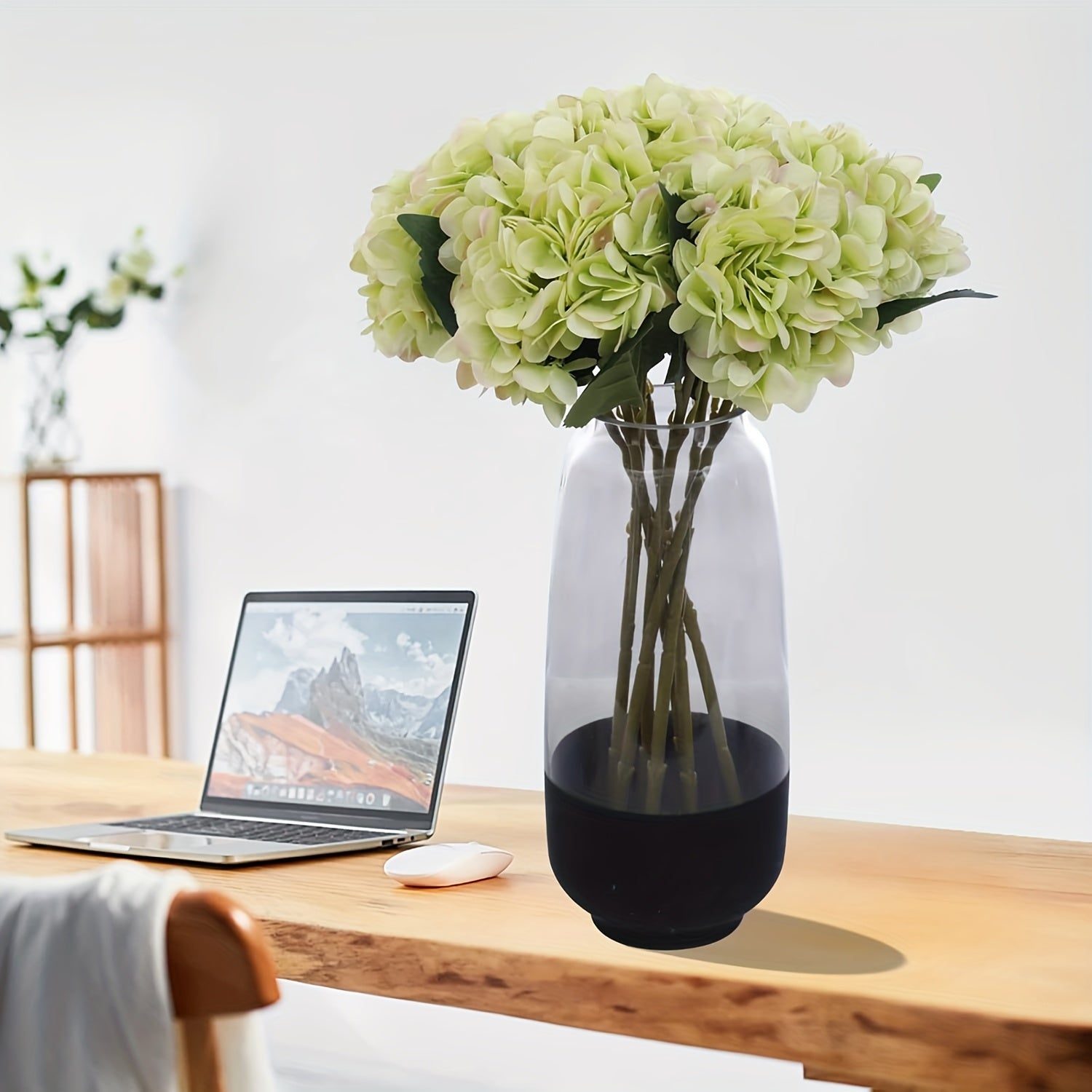 6pcs Elegant White Silk Hydrangea Bouquets - Faux Floral Stems for Home Decor, Table Centerpieces &amp; Wedding Celebrations, Kimura&