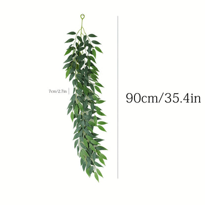4pcs MOHUAGE Classic Style Plastic Fake Vine Plants, Realistic Green Leaves for Home, Garden, Wedding, Christmas, Thanksgiving, Easy Install, Durable, Versatile Seasonal Decorations