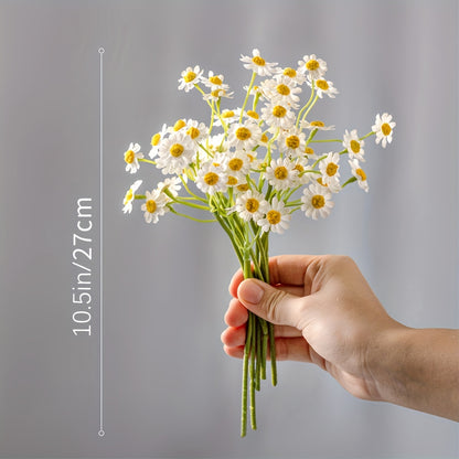 6pcs Classic Artificial Daisy Flowers Bouquet, Plastic Floral Decor for Wedding, Birthday, Bridal Shower, Thanksgiving, Spring, Halloween, Christmas, Home, Table, Cafe, Photo Props
