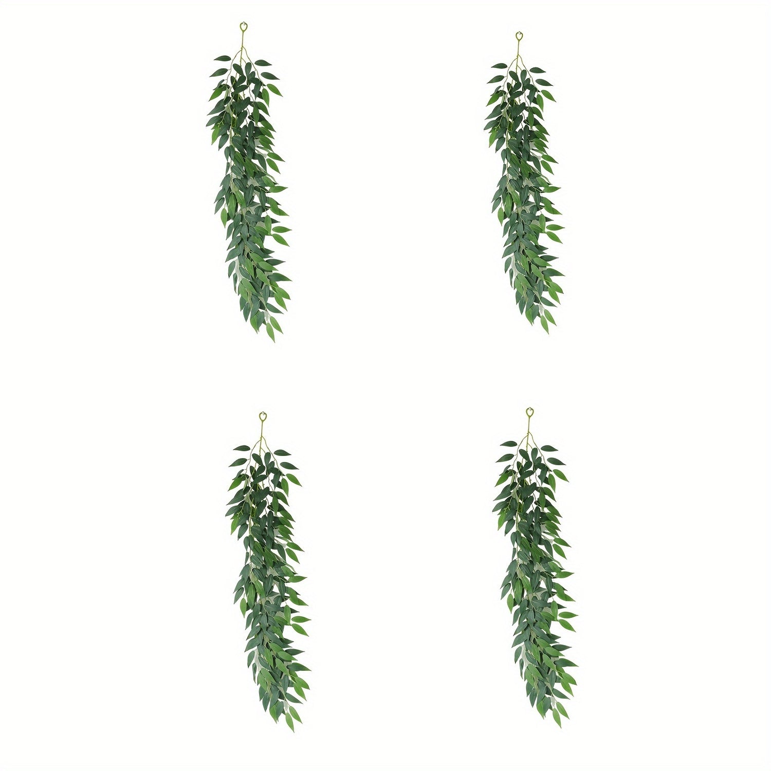 4pcs MOHUAGE Classic Style Plastic Fake Vine Plants, Realistic Green Leaves for Home, Garden, Wedding, Christmas, Thanksgiving, Easy Install, Durable, Versatile Seasonal Decorations
