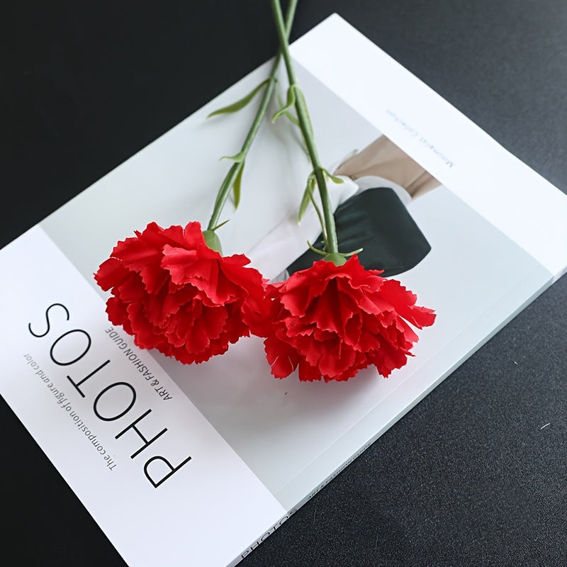 6/10pcs, Artificial Mini Single Branch Carnations, Real Touch Artificial Flowers, Family Room Office Decoration, Floral Arrangement Artificial Center, Outdoor Garden Patio Decoration, Wedding Birthday Bride Shower