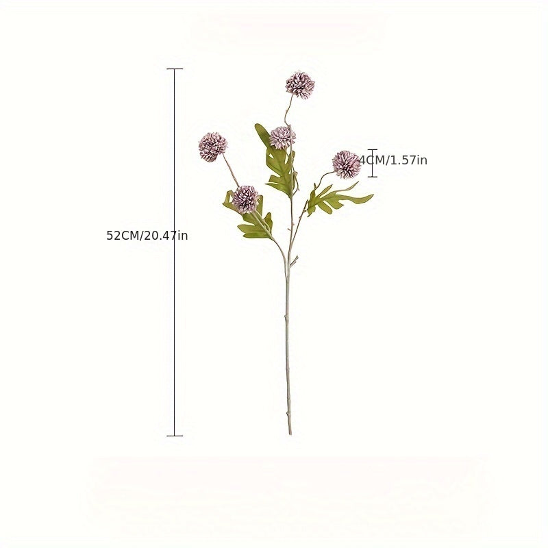 6pcs Autumn Dandelion Artificial Flowers Set - Faux Chrysanthemum Balls for Thanksgiving, Halloween &amp; Harvest Decor | Versatile Home &amp; Wedding Accents