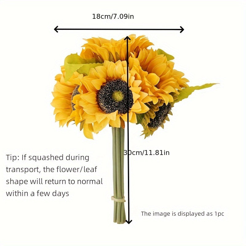 9 Head Sunflower Bouquet Artificial Flowers - Perfect for Home Decor, Weddings, and Festive Occasions