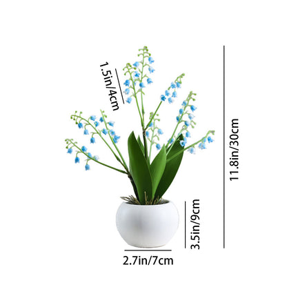 Elegant 11.8&quot; Artificial Lily of the Valley Potted Plant - Perfect for Home, Garden, Wedding &amp; Party Decor | Ideal Spring Centerpiece &amp; Outdoor Patio Accent