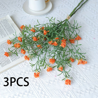 Boho Style Artificial Flower Swags, 3 Branches Plastic Gypsophila &amp; Cherry Blossom Bundle - Faux Silk Flower Bunch for Wedding, Bachelorette, Restaurant &amp; Home Decor - Ideal for Christmas, Valentine&