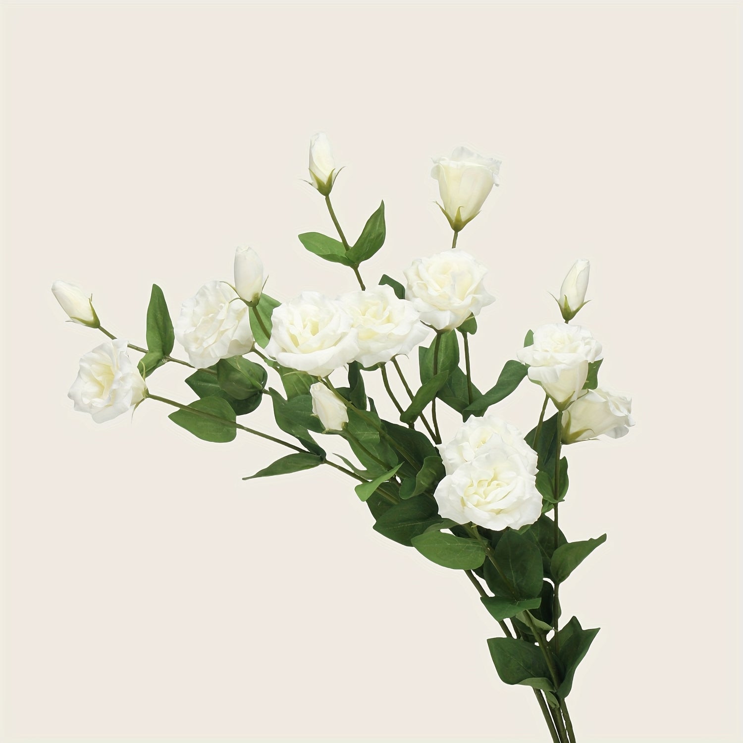 Elegant 2-Branch Artificial Lisianthus Bouquet - 3 Silk Flower Heads, Perfect for DIY Wedding &amp; Home Decor, Versatile Faux Floral Arrangement Accessory, Plastic, Eustoma