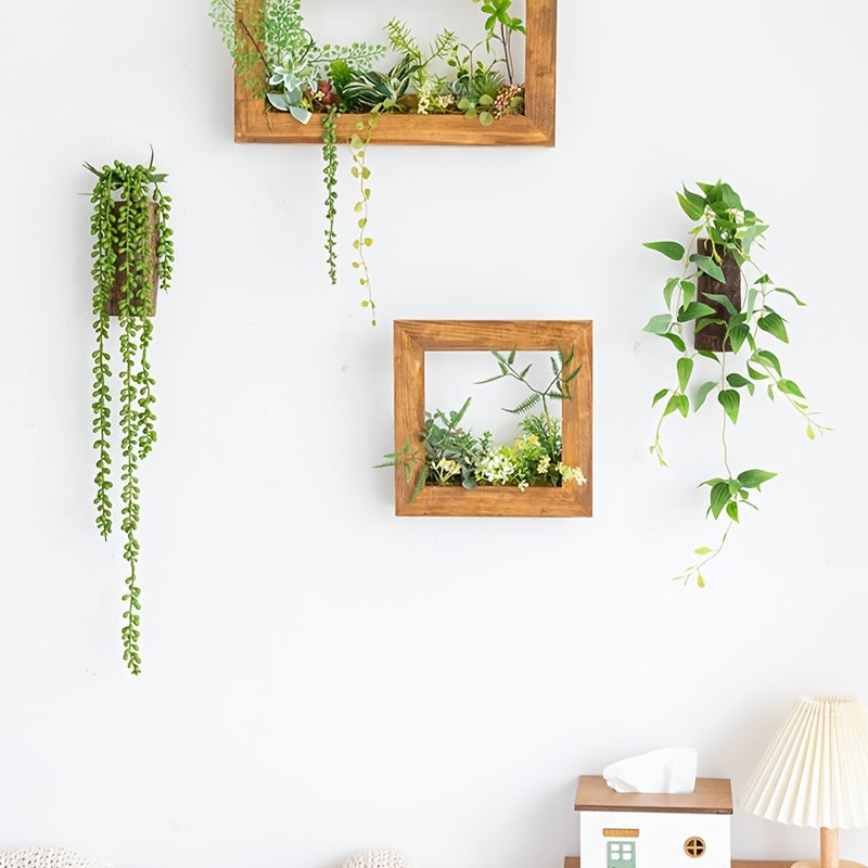 Boho Chic Faux Succulent Hanging Plant - Perfect for Indoor &amp; Outdoor Decor, Ideal for Shelf Display, Great Gift for Holidays, Boho Home Decor